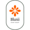 Blunii logo with an orange flower-like design and 'SHOP SMART' text on a white background
