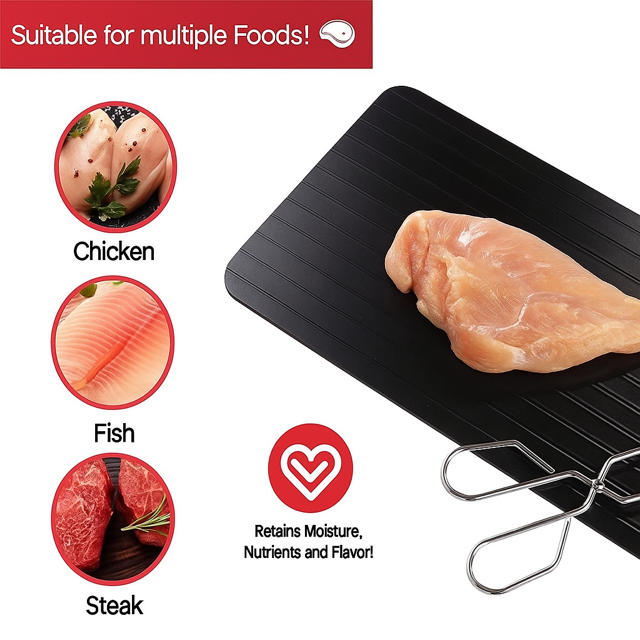 Rapid Defrosting Plate – Aluminum Thawing Tray for Meat, Chicken & Seafood